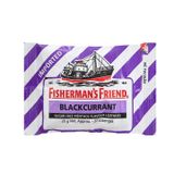 Kẹo cay con tàu Fisherman's Friend (không đường) vị menthol và hương lý chua đen (Gói 25g)