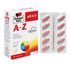 Thực phẩm bảo vệ sức khỏe Aktiv A-Z Depot - Bổ sung vitamin và khoáng chất thiết yếu (Hộp 30 viên)