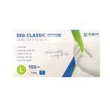 Găng tay y tế Nitrile không bột size L (màu trắng) (Hộp 100 chiếc)