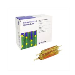 Calcium STELLA Vitamin C, PP - Hỗ trợ điều trị cho người còi xương, người bị suy dinh dưỡng và nhuyễn xương (Hộp 24 ống x 10 ml)