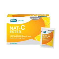 NAT-C ESTER (vị cam) – Gói bột bổ sung Vitamin C 1000mg (Hộp 30 gói)