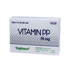 Vitamin PP 50 mg  - Phòng ngừa thiếu hụt Nicotinamid (Hộp 6 vỉ x 30 viên)