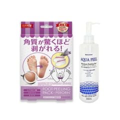 Combo AQUA PEEL 200ML + FOOT PEELING PACK - PERORIN (LAVENDER) (Hộp 1 túi)