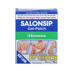 Salonsip Gel-patch - Cao dán giảm đau, kháng viêm (Hộp 2 miếng x 10 bao)