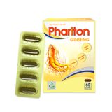 Thực phẩm bảo vệ sức khỏe Phariton Ginseng - Hỗ trợ bồi bổ sức khỏe, giảm mệt mỏi, tăng cường sức đề kháng (Hộp 12 vỉ x 5 viên)