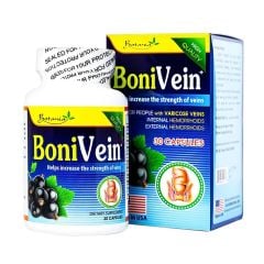 Thực phẩm bảo vệ sức khoẻ BoniVein+ - Hỗ trợ tăng sức bền của tĩnh mạch, giảm các triệu chứng của trĩ (Hộp 30 viên)