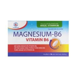 Thực phẩm bảo vệ sức khỏe MAGNESIUM - B6 - Bổ sung magie và vitamin B6 (Hộp 5 vỉ x 10 viên nén bao đường)