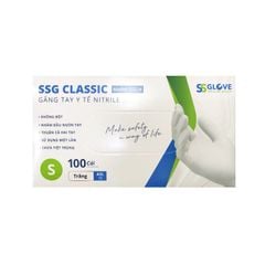 Găng tay y tế Nitrile không bột size S (màu trắng) (Hộp 100 chiếc)