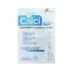 Thực phẩm bảo vệ sức khỏe Calci Aquamin F Vitamin D3-K2 MK7 - Hỗ trợ xương và răng chắc khỏe, giảm nguy cơ loãng xương ở người lớn (Hộp 30 viên)