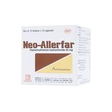 Neo-Allerfar 25mg - Ðiều trị giảm nhẹ các triệu chứng dị ứng, phòng say tàu xe (Hộp 10 vỉ x 10 viên)