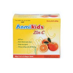AnmiKids Zin C - Hỗ trợ tăng cường sức đề kháng giúp cơ thể khỏe mạnh (Hộp 4 vỉ x 5 ống)