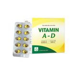 Thực phẩm bảo vệ sức khoẻ Vitamin A-D - Bổ sung vitamin A, D hỗ trợ tăng hấp thu canxi, giảm nguy cơ thiếu hụt canxi ở trẻ em, phụ nữ có thai, cho con bú, người cao tuổi (Hộp 10 vỉ x 10 viên nang mềm)