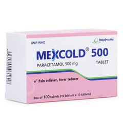Mexcold 500mg - Giảm đau, hạ sốt (Hộp 10 vỉ x 10 viên)