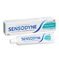 Kem đánh răng Sensodyne Deep Clean - Làm sạch răng miệng và giúp giảm ê buốt (Hộp 1 tuýp 100g)