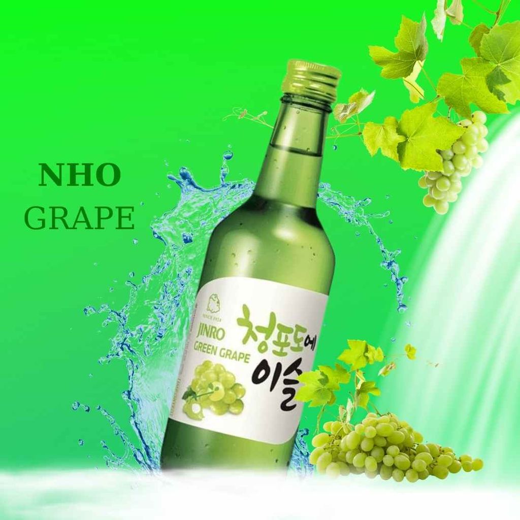  Rượu Soju Hàn Quốc Jinro vị Nho Xanh Green Grape 360ml 