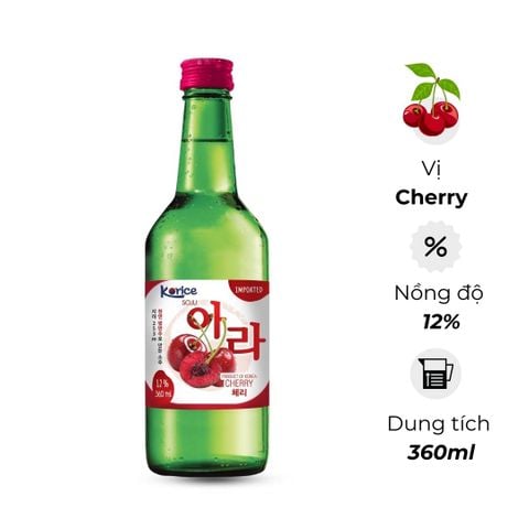 Rượu soju Hàn Quốc Korice vị Cherry 360ml