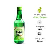 ​​​​​​​Rượu Soju Hàn Quốc Oppa vị Nho xanh Green Grape 360ml