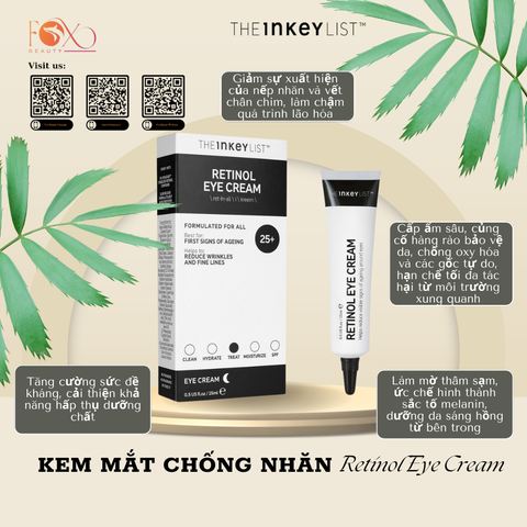 Kem Mắt Chống Nhăn The Inkey List Retinol Eye Cream 15ml