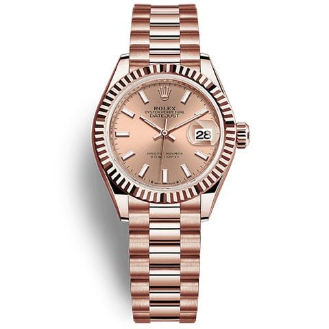  ROLEX LADY DATEJUST 279175 ROSE GOLD DIAL ROSE 28MM - CỌC SỐ DẠ QUANG 