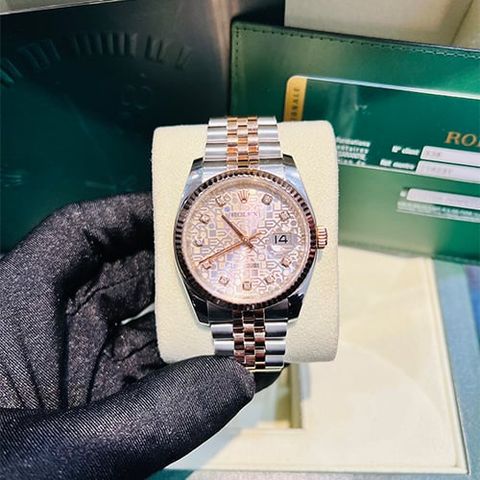  Rolex Datejust 116231 Demi Vi Tính Hồng Cọc Số Kim Cương 36mm 