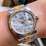 ROLEX DATEJUST 116233 DEMI MOP 36MM - CỌC SỐ KIM CƯƠNG 