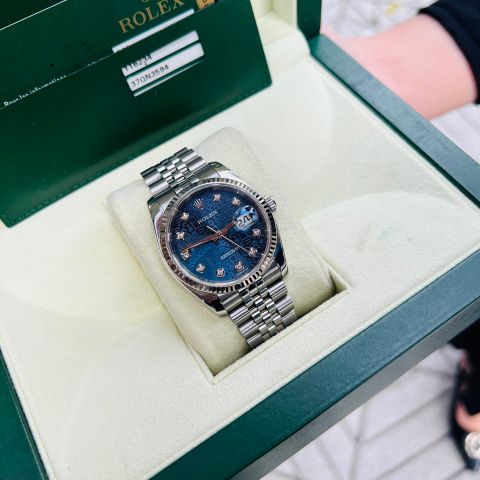  Rolex Datejust 116234 Vi Tính Xanh - Cọc Số Kim Cương 