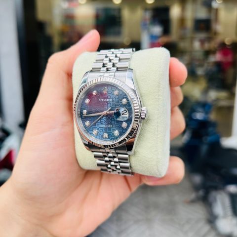  Rolex Datejust 116234 Vi Tính Xanh - Cọc Số Kim Cương 