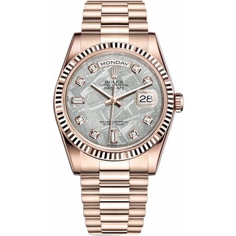  Rolex Daydate 118235 Rose Gold 18k 36mm - Mặt Số Thiên Thạch 