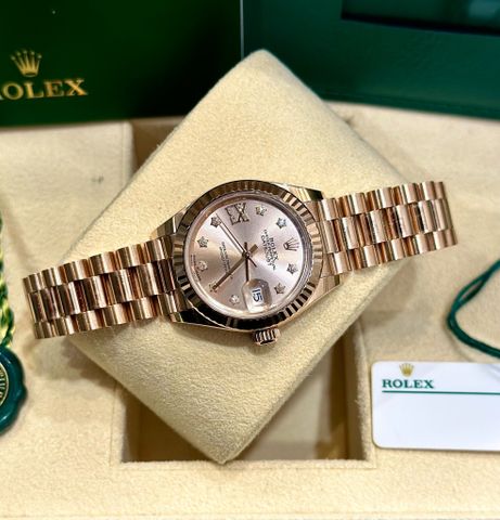  ROLEX LADY DATEJUST 279175 ROSE GOLD 28MM - CỌC SỐ KIM CƯƠNG NGÔI SAO 