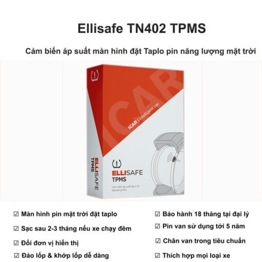 Hệ thống Cảm biến áp suất lốp năng lượng mặt trời TN402 có màn hình