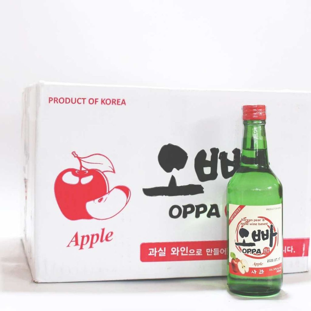  Rượu Soju Hàn Quốc Oppa vị táo Apple 360ml 