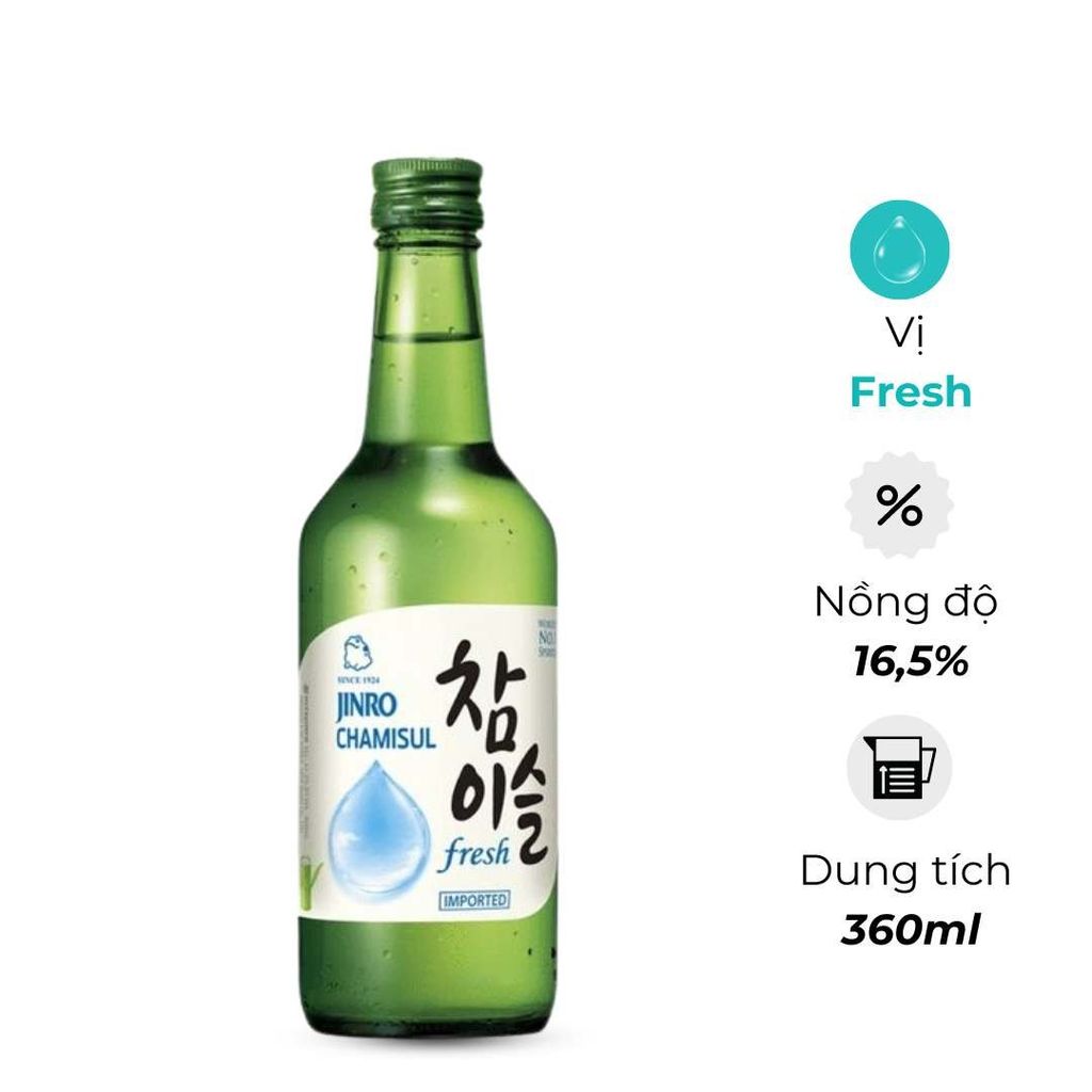  Rượu Soju Hàn Quốc Jinro Fresh 360ml 