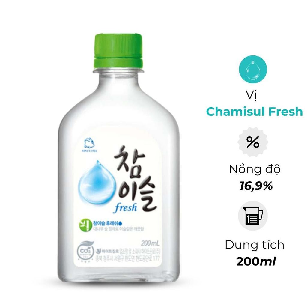  Rượu Soju Hàn Quốc Jinro Chamisul Fresh 200ml 