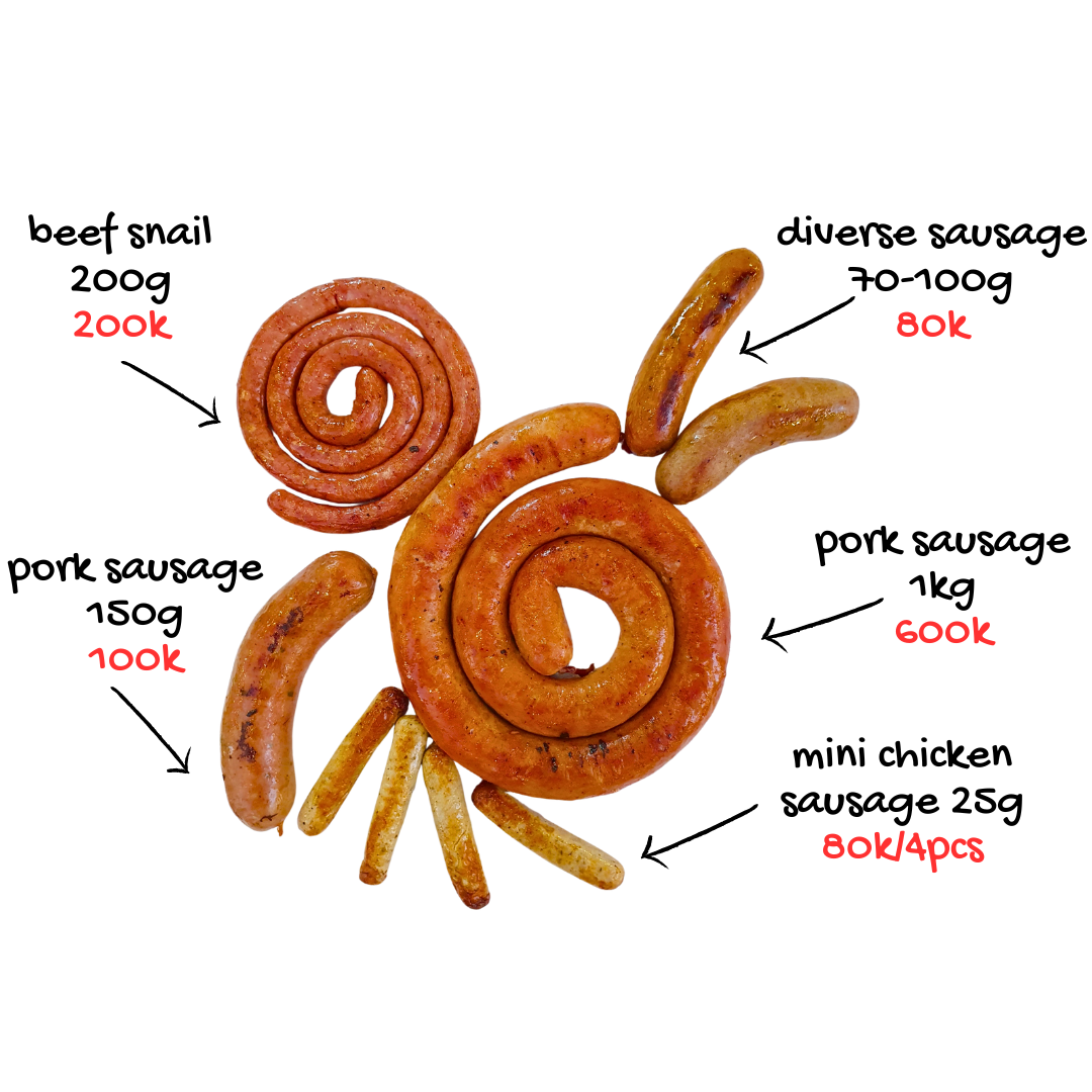  BBQ sausage 1kg - Cây xúc xích nướng 