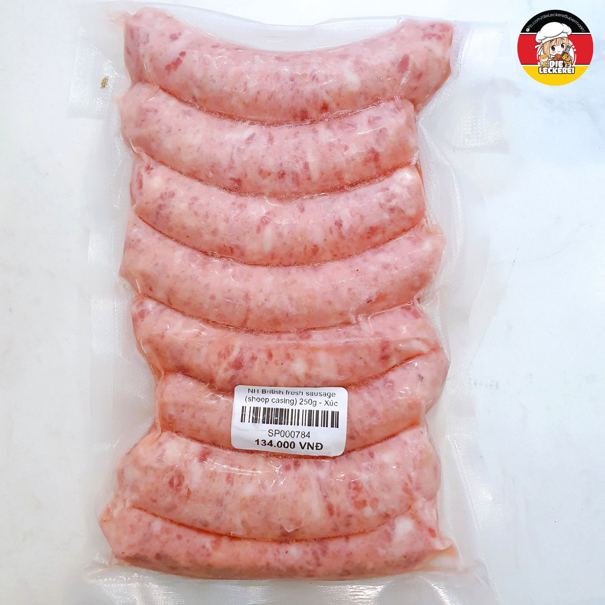  NH British fresh sausage (sheep casing) 250g 7pcs - Xúc xích Anh 