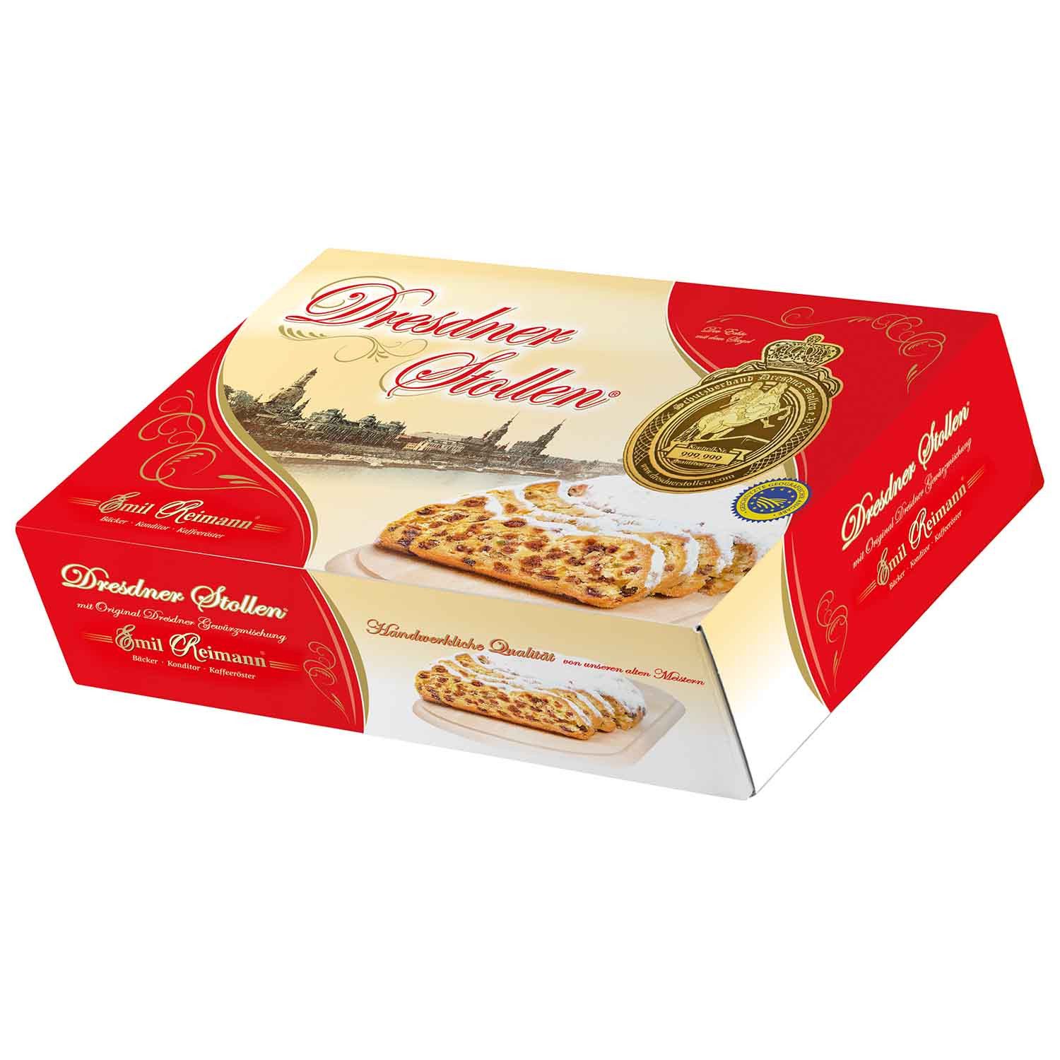  Dresdner Stollen Edition Frauenkirche im Geschenkkarton - Christmas fruit bread in gift box 1000g - Bánh Giáng Sinh truyền thống Dresden 