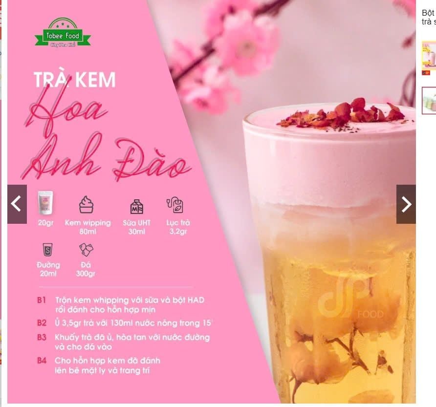 Bột Hoa Anh Đào Beobe 500gr