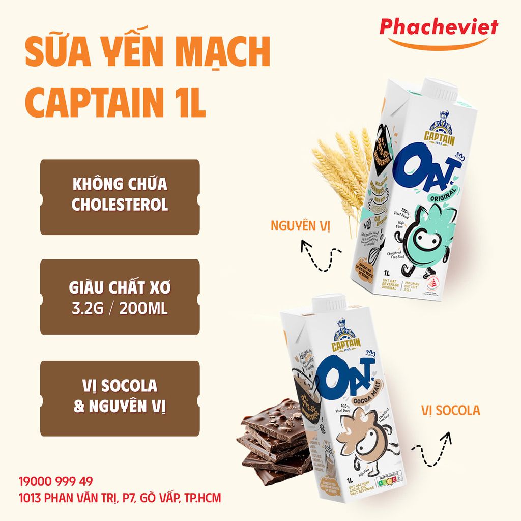 Sữa Yến Mạch Captain 1L