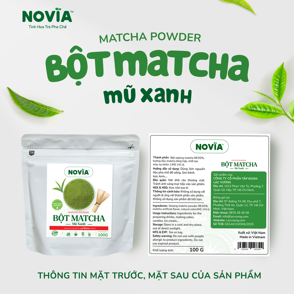 Bột Matcha Novia Mũ Xanh