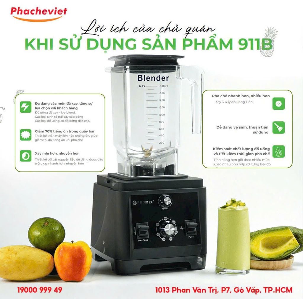 Máy Xay Sinh Tố Công Nghiệp Đa Năng Promix PM­ 919B