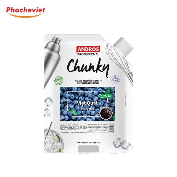 Mứt Chunky Việt Quất Andros 1kg
