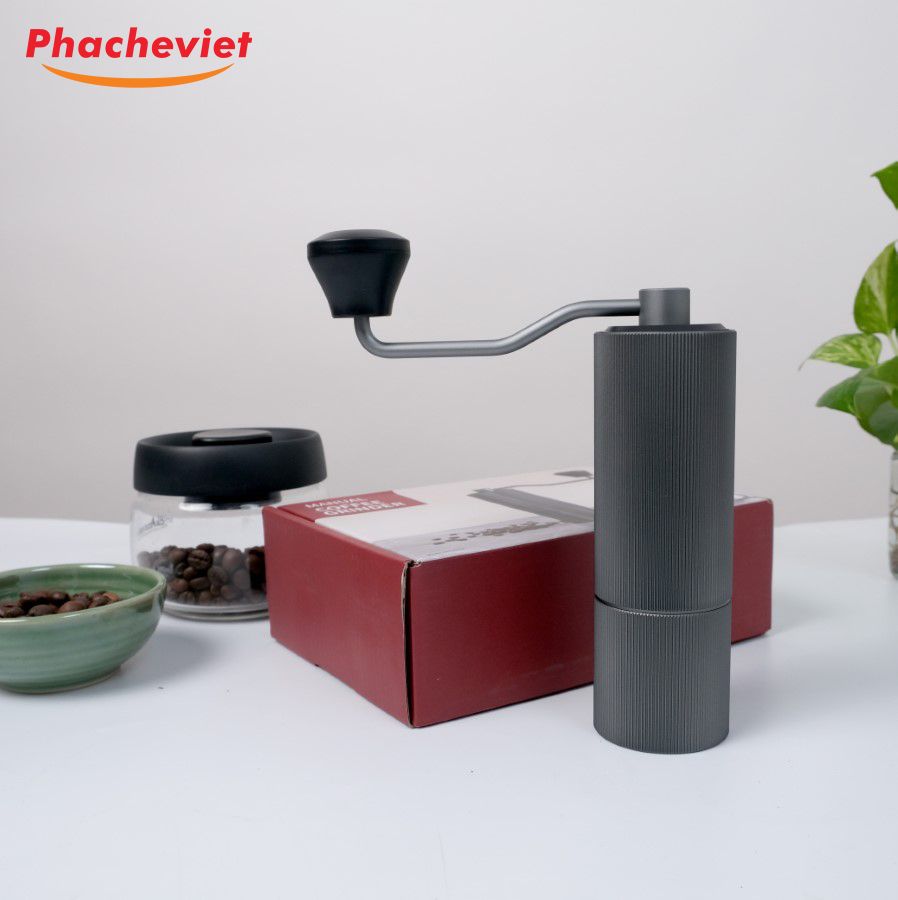Cối Xay Cà Phê KMDJ -A2 XÁM Cầm Tay Thép Không Gỉ