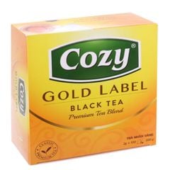 Trà Túi Lọc Cozy  Nhãn Vàng Gold Label Hộp 200g Gồm 100 Gói