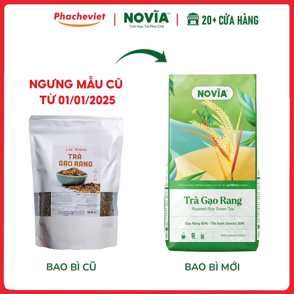 Trà Gạo Rang Novia 500gr