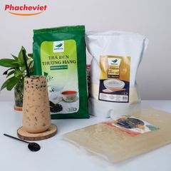 Combo nấu trà sữa Hoàng Gia thượng hạng (Trà đen thượng hạng - Bột sữa - 3Q Mochi Hoàng Gia)