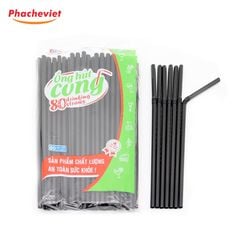 Ống Hút Đen Cong Phi 6 80 Cái