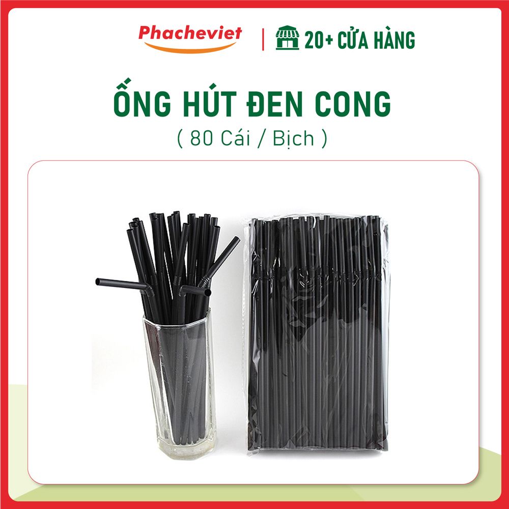 Ống Hút Đen Cong Phi 6 80 Cái
