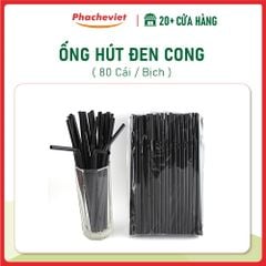 Ống Hút Đen Cong Phi 6 80 Cái