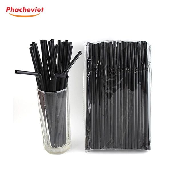Ống Hút Đen Cong Phi 6 80 Cái