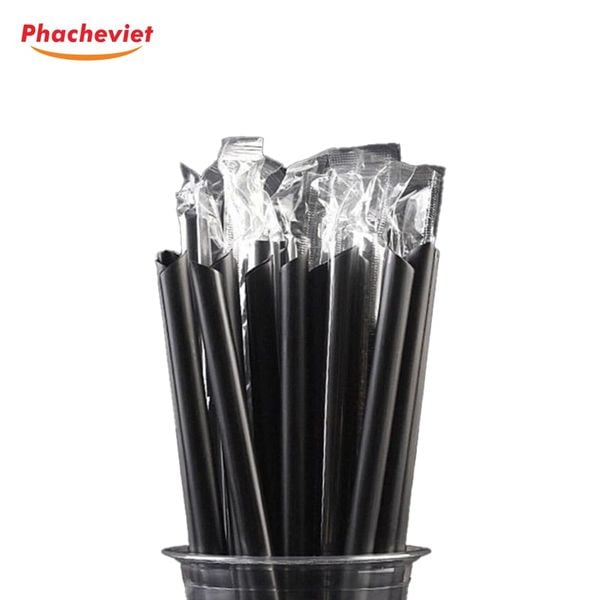Ống Hút Phi 8 ĐEN CÓ MÀNG BỌC
